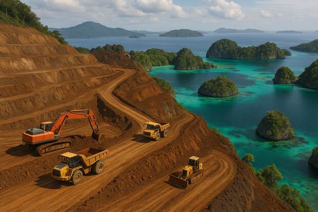 Foto ilustrasi pertambangan nikel di kawasan Raja Ampat.