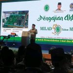 Rektor UMSU , Prof Agussani saat acara Pengajian Akbar Milad 50 Tahun MUI
